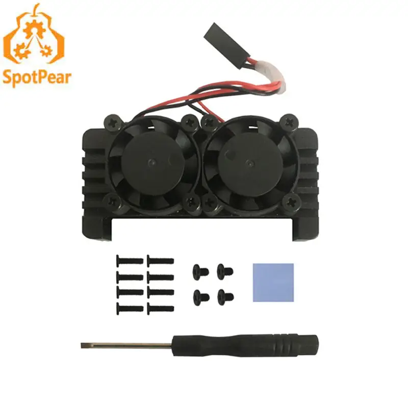 Raspberry Pi Zero 2W 2 W PI0 Aluminum Heatsink with Double Fans image 1