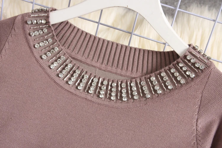 ALPHALMODA, ручная работа, алмаз, роскошный женский вязаный кардиган, свитер, штаны, комплект из 3 предметов, женский зимний модный комплект одежды