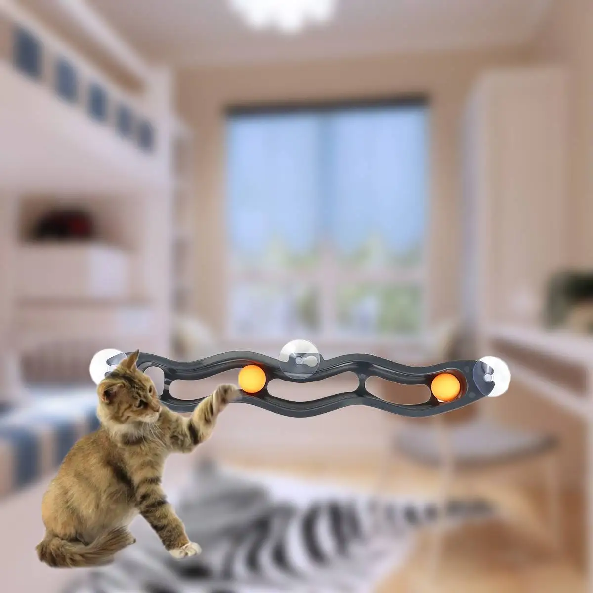 Кошачьи интерактивные игрушки на присоске, трек, мяч, окно, адсорбция, стекло, пластиковая присоска, забавная игрушка для кошек, обучающая игрушка, аксессуары для домашних животных