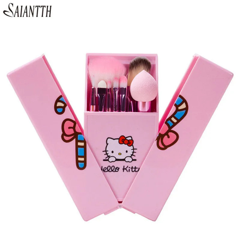 Special Offers Foundation-Powder-Kit Makeup-Brushes-Set Eyeshadow Blush Kitty-Handle Pink Cute 8pcs ZJmoz1Ww