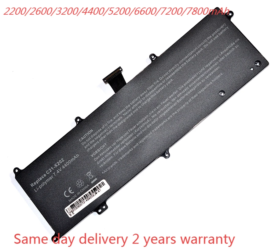 C21-X202 Аккумулятор для ноутбука ASUS VivoBook S200 S200E X201 X201E X202 X202E S200E-CT209H S200E-CT182H 4400mAh |