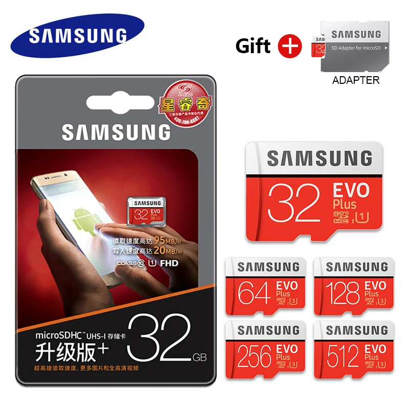 Оригинальный Samsung EVO 32 Гб 64 128 ГБ SDHC mini Carte Memoire C10 SDXC U3 Cartao SD Сейф для смартфона