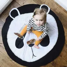 Мультяшная панда, хлопковый детский коврик для ползания, детский игровой круглый коврик, декоративный ковер для детской комнаты