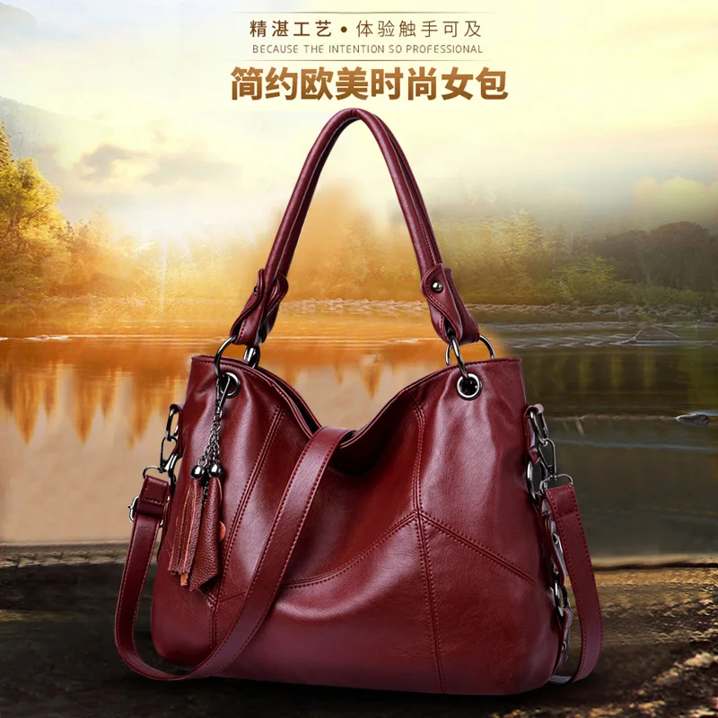 

Europe And America Fashion 2018 Summer New Style WOMEN'S Bag Tassel Bag Simple Versatile Hand Large Bag