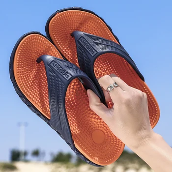 

Summer Fashion Men Massage Slippers Non-slip Flip Flops For Male 2020 Newest Fashion Beach Shoes Sandals outdoor slippers