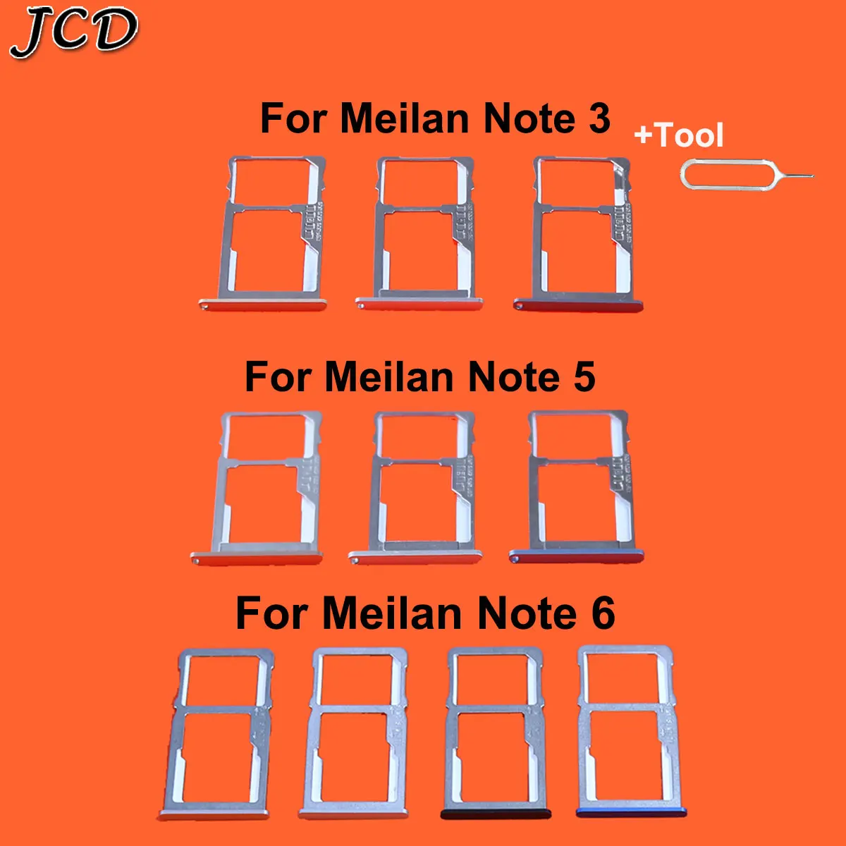 JCD для Meizu meilan Note 3 Note 5 Note 6 держатель для чтения sim-карт лоток Слот контейнер запасные части с инструментом