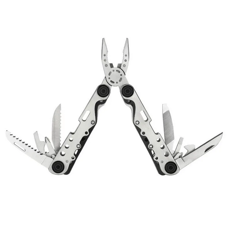 Stainless steel wire drawing pliers folding multi-function pliers portable outdoor camping combination gift tools