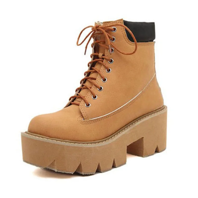 

2020 Women's Shoes Martin Boots Wedges Ankle Boots Square Heels Sliver Lace-up Boots platform Winter Warm Boot JXQ-2618