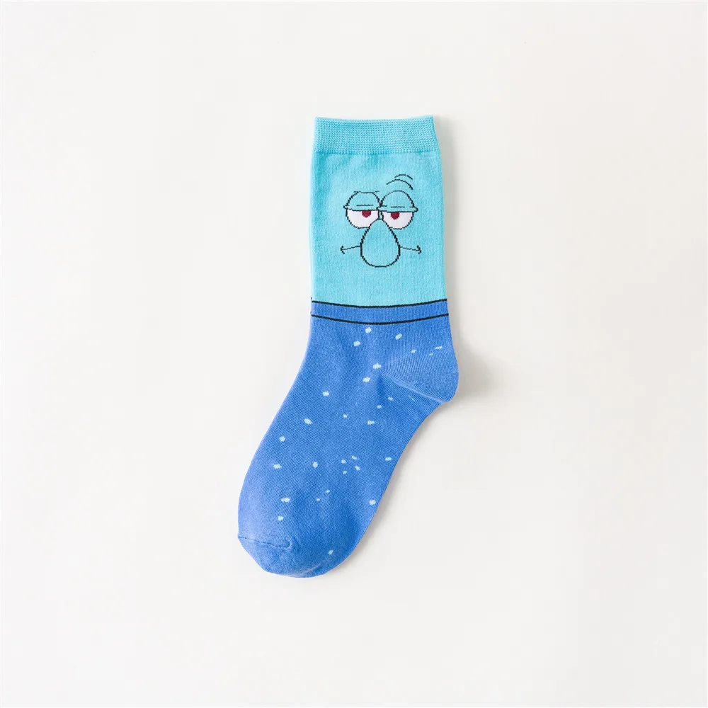 Носки с принтом из мультфильма «Патрик» и «Звезда»; осенне-зимние повседневные милые женские хлопковые носки; удобные дышащие носки - Цвет: 1
