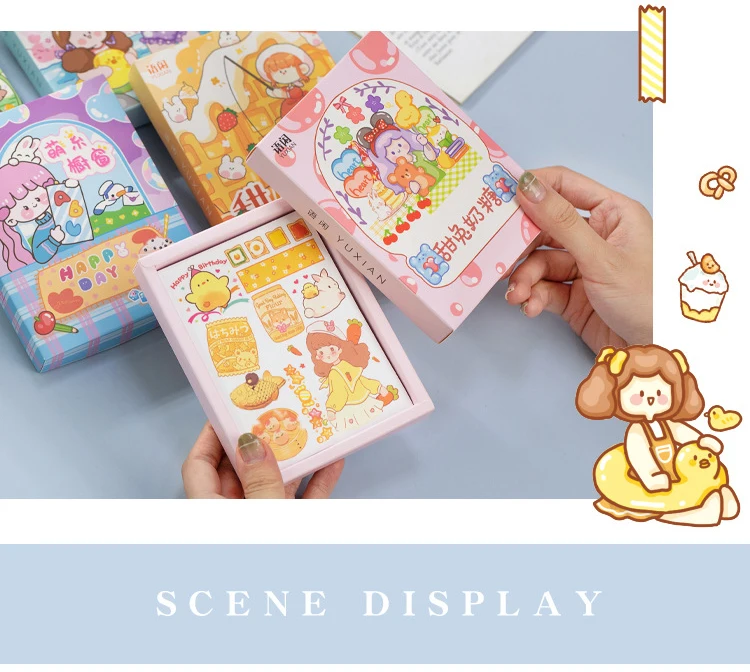 Yoofun Kawaii Bunte Traum Aufkleber Set Dekorative Schreibwaren Journal Scrapbooking DIY Tagebuch Album Retro Klebrige Label – Detail 12