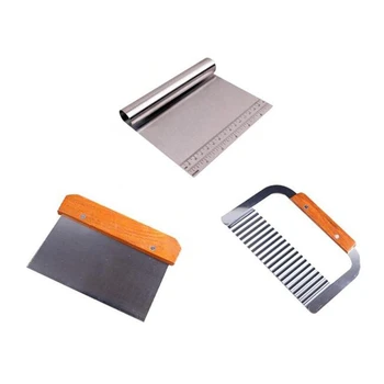 

3Pcs Durable Stainless Steel Pizza Dough Fondant Scraper Cutter Cake Baking Pastry Spatulas Cutters Tough Kitchen Tool