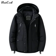 Хит, большой размер, белая куртка на утином пуху, Мужская утолщенная теплая университетская куртка, Осень-зима, ветровка, парка, приталенная, повседневная верхняя одежда, пальто