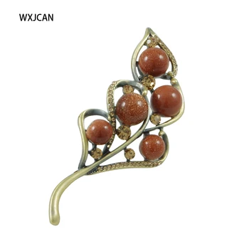

Vintage brooch women plant twig bough Acrylic rhinestone jewelry WXJCAN