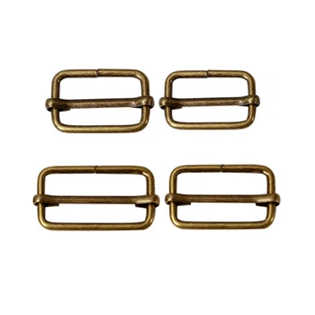

100PCS DIY Metal Heavy Duty Thickness Shoulder Leather Bag Strap Belt Web Rectangle Adjust Tri-glide Pin Buckle Slider Loop Ring