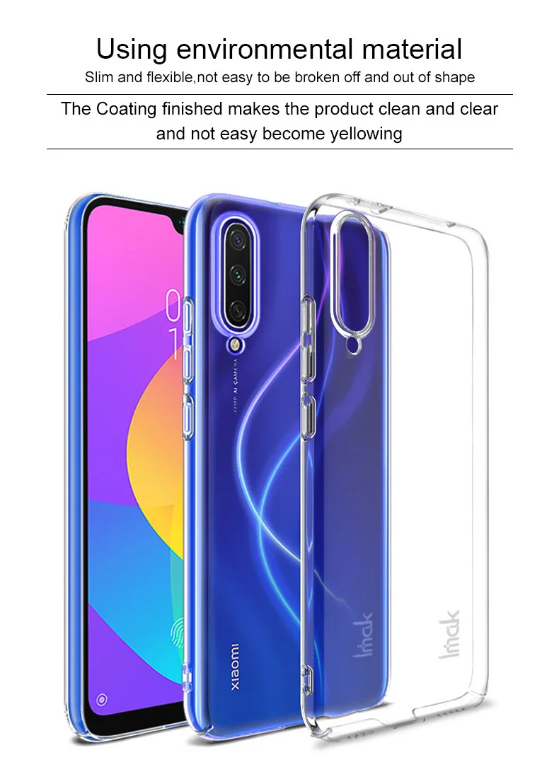Для Xiaomi Mi A3 CC9e чехол IMAK с украшением в виде кристаллов Pro прозрачный прочный твердый пластиковый чехол на заднюю панель чехол для Xiaomi Mi 9 Lite CC9