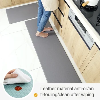 

Anti-Oil Kitchen Mat PU Leather Memory Foam Household Waterproof Non-Slip Long Bath Mat Non Slip Mat for Bedroom