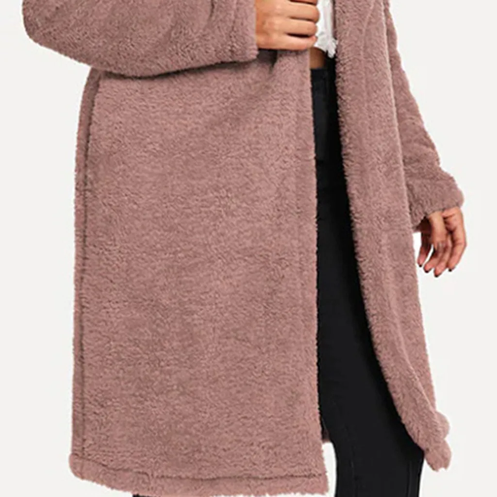 Hsu 828 Hot Sales Big Promotion Fashion Women Casual Wool Coats Collar Warm Solid Loose Woolen Outwear Coat for Ladies Women
