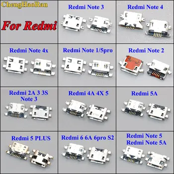 

ChengHaoRan 50PCS Micro USB for Xiaomi Redmi NOTE 1 2 3 4 4A 4X 5 6 6A 5A 5pro 5 PLUS S2 2A Connector jack socket charging port