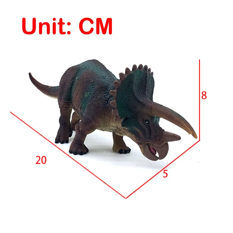 Triceratops Jurassic динозавр модельная игрушка Коллекция TPR сплошной динозавр мягкая пластиковая модель животного домашнее украшение детский подарок - Цвет: Triceratops