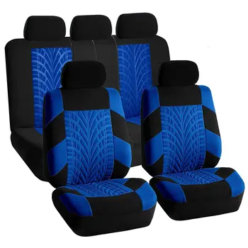 

5 Colour Track Detail Style Car Seat Covers Set Polyester Fabric Universal Fits Most Cars Covers Car Seat Protector