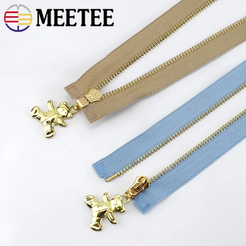 Meetee 2 шт 40-70 см 3# Металлические молнии Open-End Авто замок золотая молния DIY сумки кошелек Декор одежды молния Швейные аксессуары ZA049