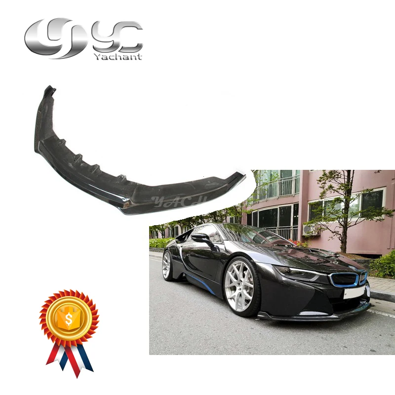 

Автомобиль-Стайлинг авто аксессуары сухое углеродное волокно передний бампер губа подходит для 2014-2017 i8 VRS VR-E СТИЛЬ передняя губа