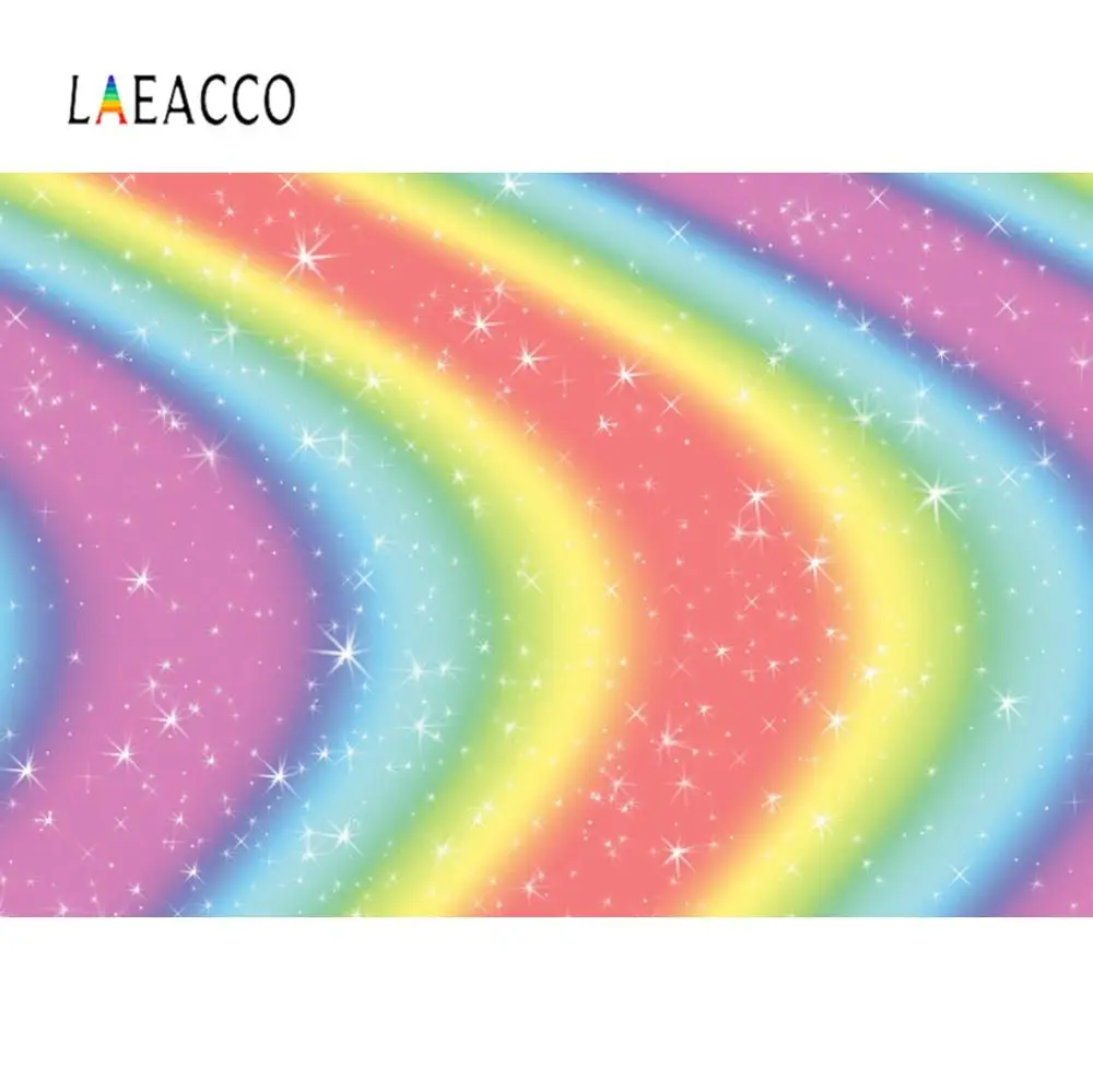 Laeacco красочный Радужный фон для фотосъемки блестящая Звезда Свадьба Любовь День
