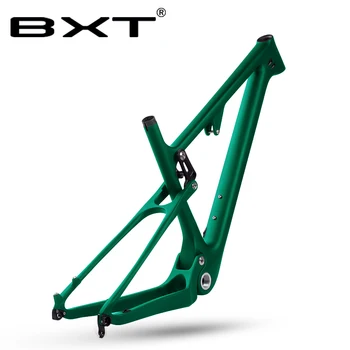 

29er Full Carbon boost suspension MTB bike frame shock 148*12mm/142*12mm disc brakes mountain bicycle suspension frameset Green
