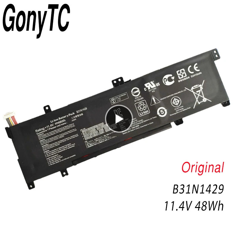 

GONYTC оригинальный B31N1429 Аккумулятор для ноутбука ASUS A501L A501LX A501LB5200 K501U K501UX K501UB K501LB K501LX 11,4 V 48WH 4240 мА-ч