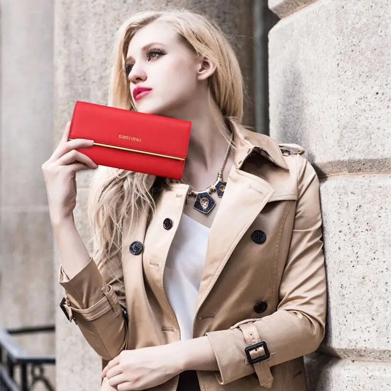 Высокое качество натуральная кожа модные женские кошельки из воловьей кожи