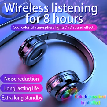 

Wireless Headphones Bluetooth Earphone Deep Bass Stereo Over Ear Foldable Earphones Noise Reduction Gaming Headsets For Phone