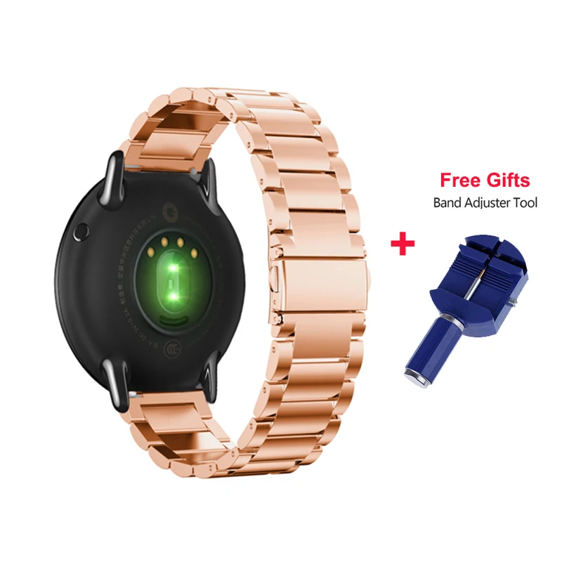 22 мм металлический ремешок из нержавеющей стали для Xiaomi Huami Amazfit ремешок для часов сменный металлический браслет для Amazfit Pace Stratos 2 ремешок - Цвет: Metal Rose Gold