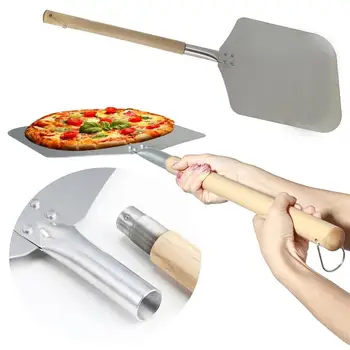 

Aluminum Pizza Peel Shovel with Wooden Handle Cake Shovel Cheese Cutter Peels Lifter Tool Pizza Shovel Pastry Baking Tools