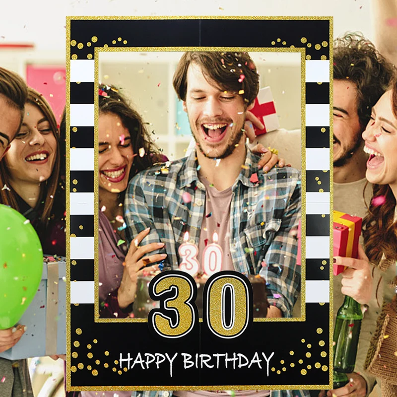 18-й/21-й/30-летний черный золотой день рождения фото стенд рамка невесты жениха свадебные фото реквизит события вечерние s Декор поставки