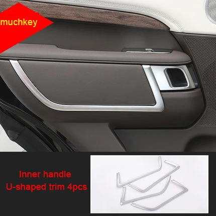handle U-shaped trim Для Land Rover discovery5- хромированные автомобильные межкомнатные стеклянные переключатель стеклоподъемника навигации AC vent отделка литья отделка - Цвет: handle U-shaped trim