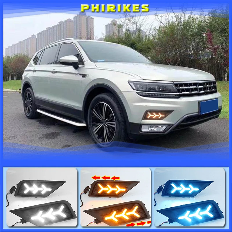 2PCS Car light for Volkswagen VW Tiguan 2017 2018 2019 DRL Daytime