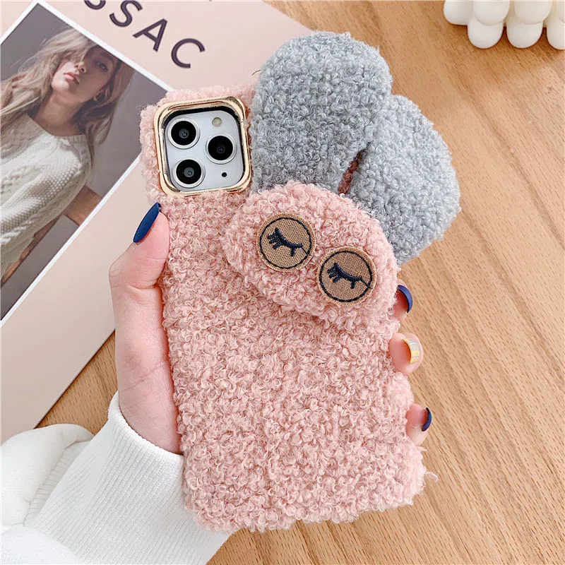 GlamPhone чехол плюшевые очки чехол для телефона с кроликом для iPhone11Pro/Max X XS Max XR Мягкий силиконовый чехол для iPhone11 7 8 6 6s Plus чехол