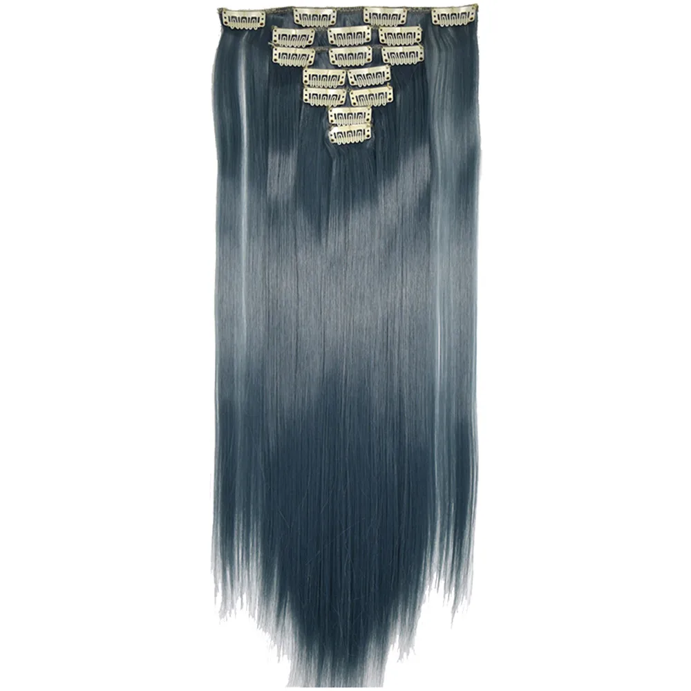 Cosplay Full Head Women Clip Synthetic High Temperature Wire Straight Hair Piece Makeup#1101 wholesale - Цвет: S