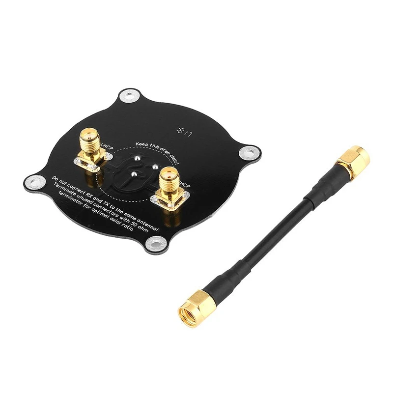 5,8 GHZ Fpv Тройная подача патч антенна, Rcmall 9.4Dbi Высокая точность Sma папа к Sma папа кабель адаптер, направленный Циркулярный пол