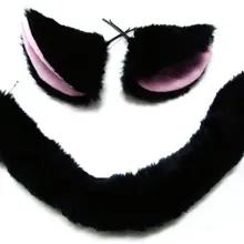 Аниме вещи вечерние игрушки для косплея милая плюшевая кукла Orejas с украшением в виде кошачьих ушек "хвостатый" набор плюшевые ободки для волос на плюшевой подкладке, зимние шарф с животными