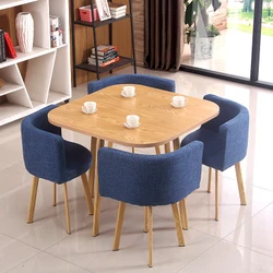 Juego de mesa de comedor para el hogar, Set de 4 sillas, mobiliario para el almuerzo, para revistas, de centro, nuevo