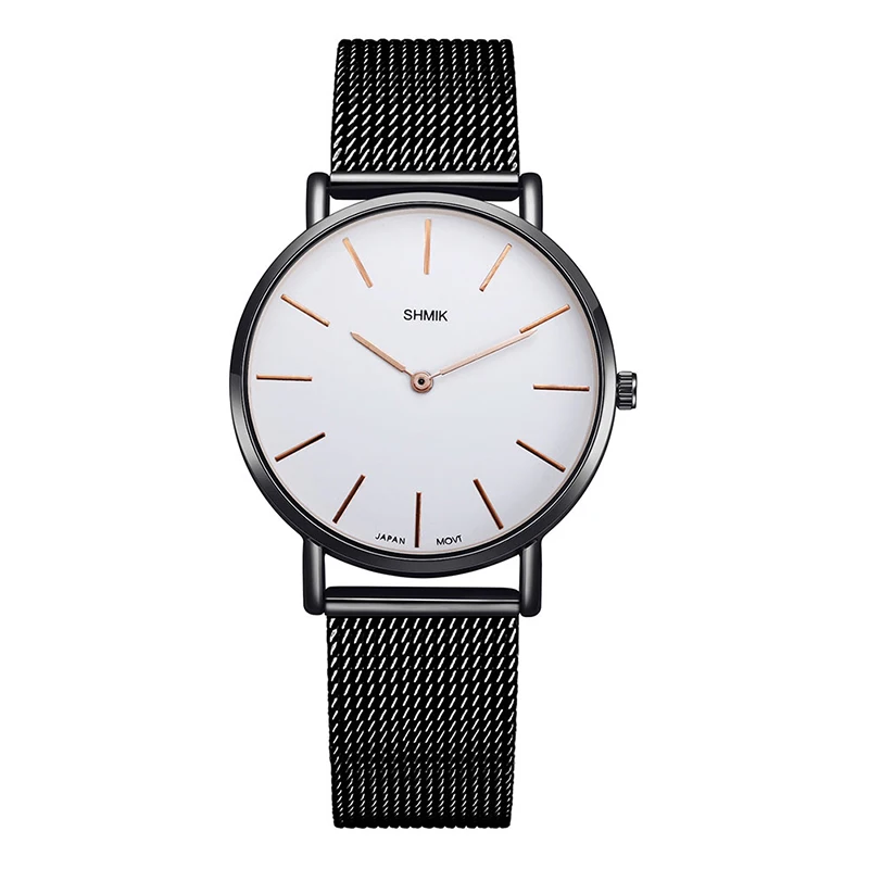Black Black Rose Reloj Mujer люксовый бренд женские горячие кварцевые наручные часы из нержавеющей стали сетки модные женские часы - Цвет: Black Black Rose