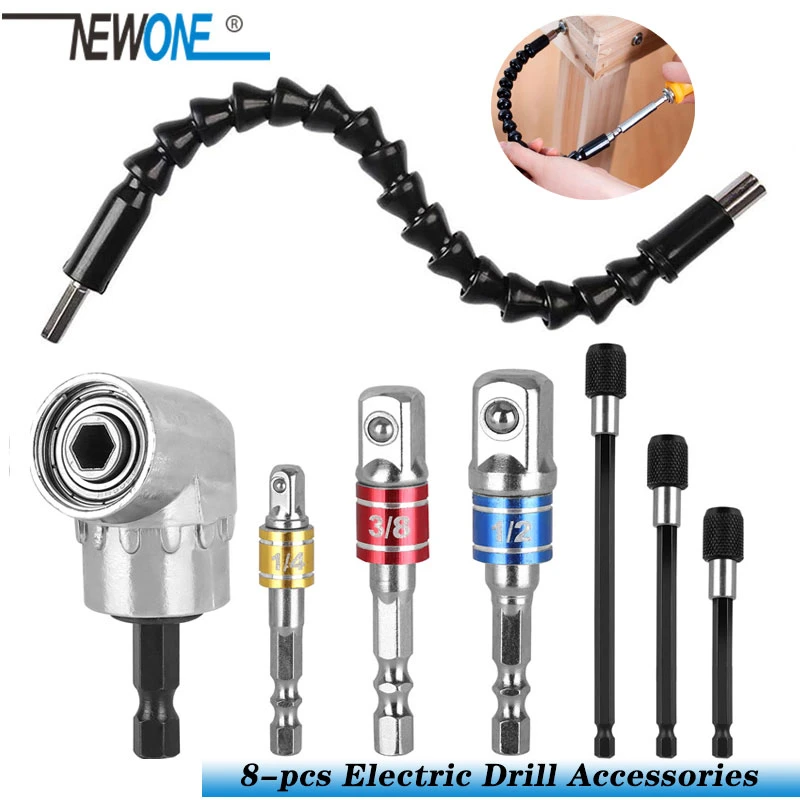 New 105° Right Angle Drill Attachment Adapter Electric Power 1/4