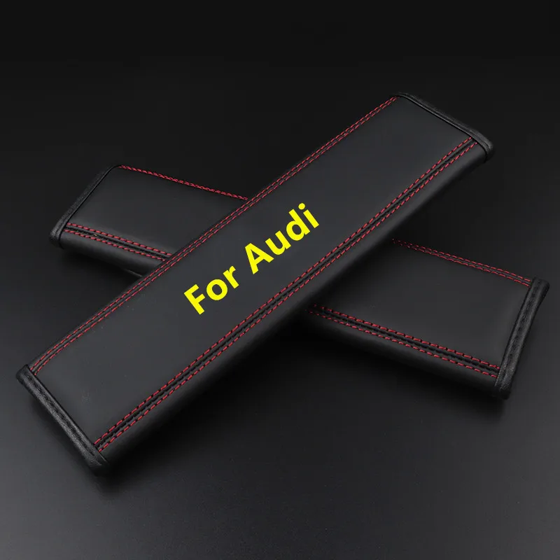 

2x Leather Car Seat Belt Pad Seat Belt Shoulder Pad Safety Belt For Audi A1 A3 A4 B5 B6 B7 B8 A5 C5 A6 C6 C7 A7 Q5 Belts Pad