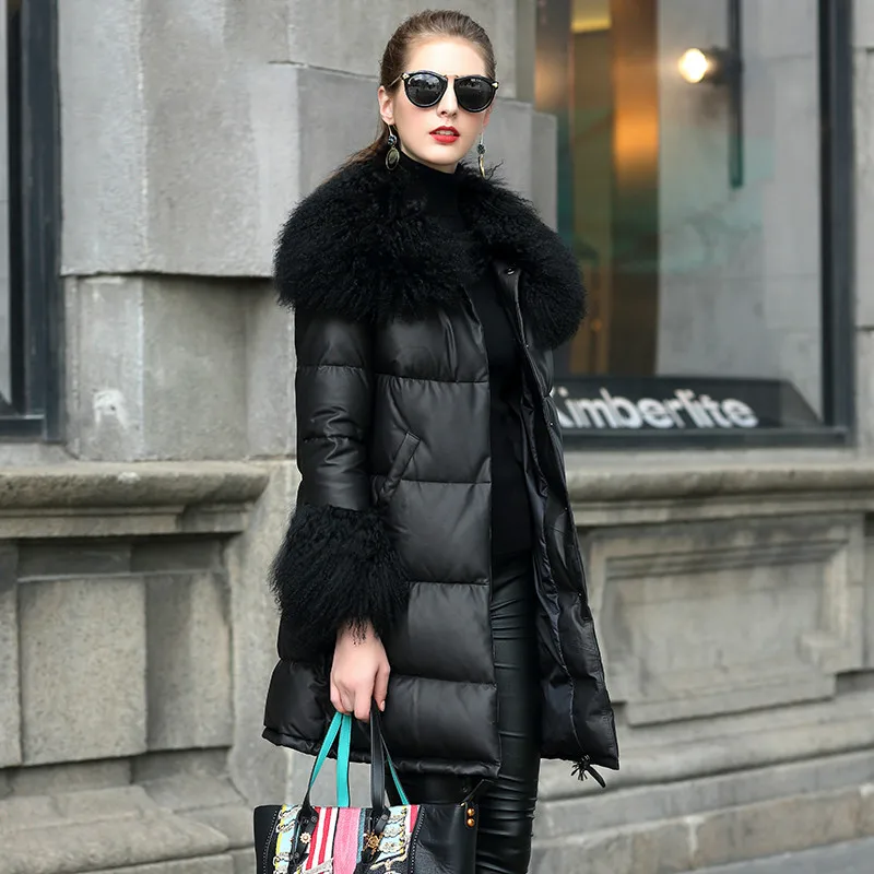 

Winter Wool Female Jacket Sheepskin Down Coat Natural Real Genuine Leather Jacket Women Clothes 2019 Korean Vintage Tops ZT4023