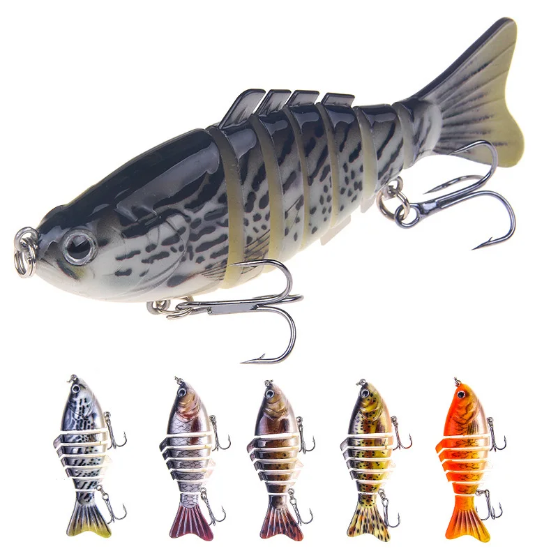 

1pcs Luya Fishing Lure 16g 10CM Multi-section Baits 3d Eyes 7 Segme Hard Swimbait Artificial Spinning Tackle Fishhook