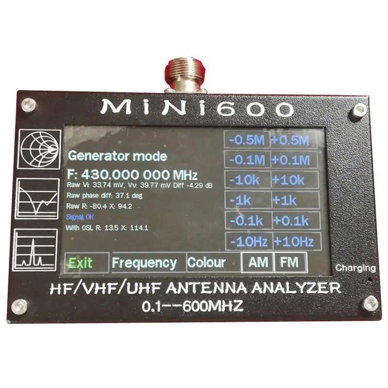 Mini600 5 V/1.5A ВЧ антенна УКВ, СКВ анализатор 0,1-600 МГц измеритель коэффициента стоячей воды 1,0-1999 для радио