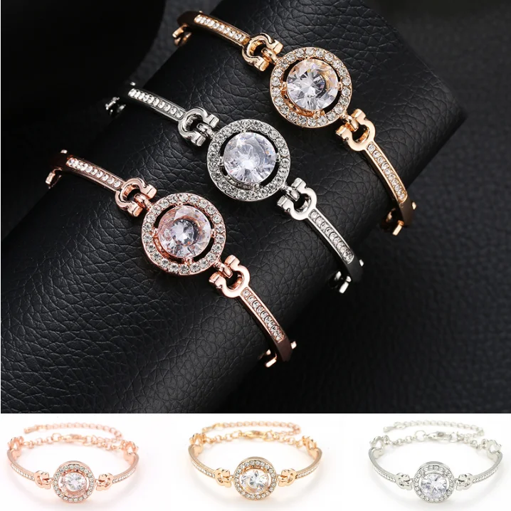 New Fashion Roman Style Woman Bracelet Wristband Crystal Bracelets Gifts Jewelry Accessories Fantastic Wristlet Trinket Pendant