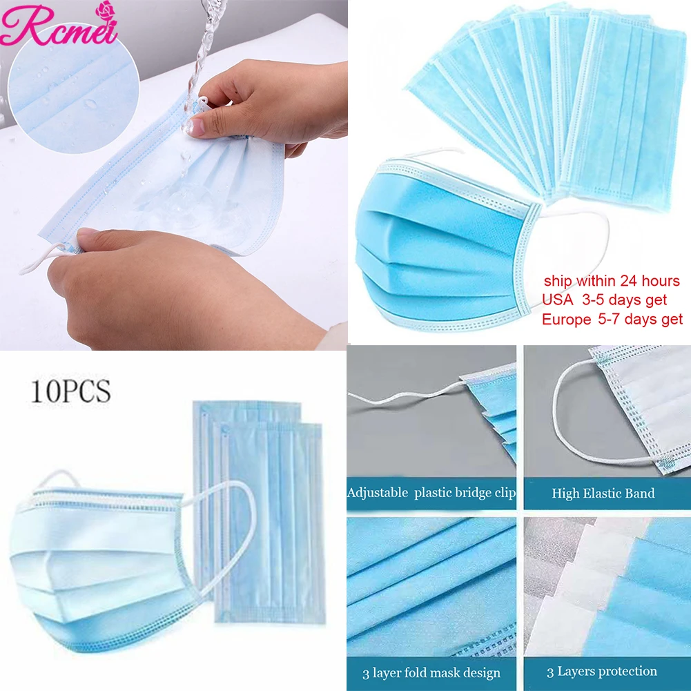 

Virus 3 Layer Mask Dust Protection Masks Disposable Face Masks Elastic Disposable Dust Filter Safety Mask 200 PCS For Hair Salon