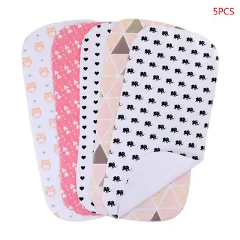 

5 Pcs/set Baby Burp Cloth Infants Boys Girls Feeding Towel Cotton Absorbent Bibs